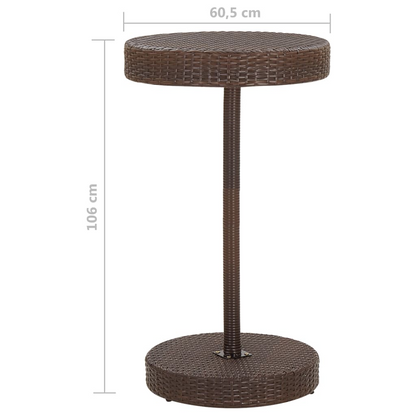 vidaXL 3 Piece Patio Bar Set with Cushions Poly Rattan Brown