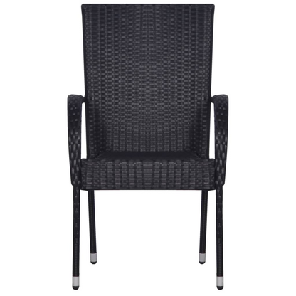 vidaXL 3 Piece Patio Dining Set Black