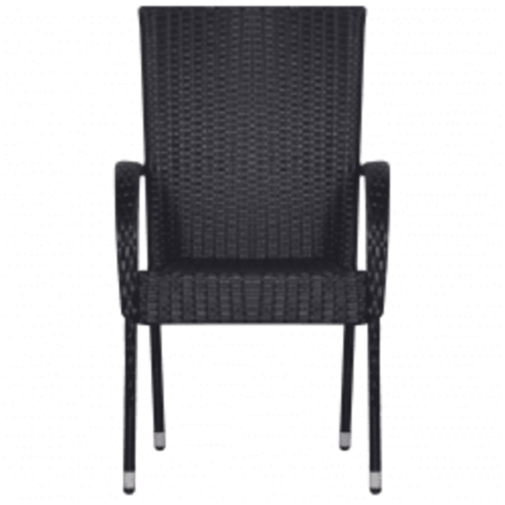 vidaXL 3 Piece Patio Dining Set Black