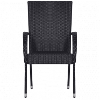 vidaXL 3 Piece Patio Dining Set Black