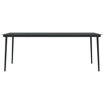 vidaXL Patio Dining Table Black 78.7"x39.4"x29.1" Steel and Glass