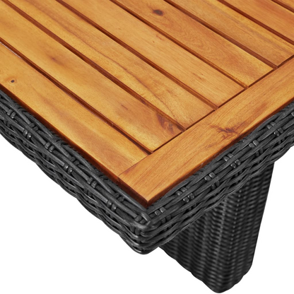 vidaXL Patio Dining Table Black 78.7"x39.4"x29.1" Poly Rattan