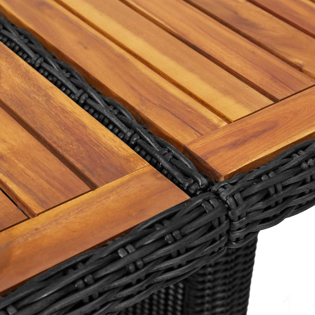 vidaXL Patio Dining Table Black 78.7"x39.4"x29.1" Poly Rattan