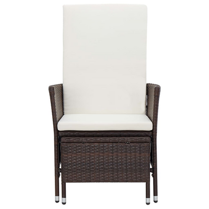 vidaXL 2 Piece Patio Lounge Set with Cushions Poly Rattan Brown