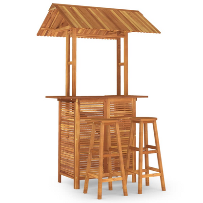 vidaXL 3 Piece Patio Bar Set Solid Wood Acacia