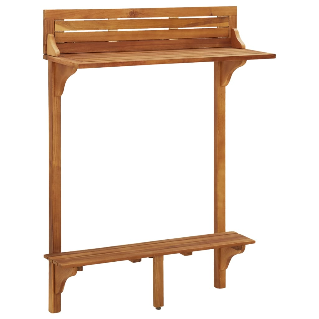 vidaXL 3 Piece Balcony Bar Set Solid Wood Acacia