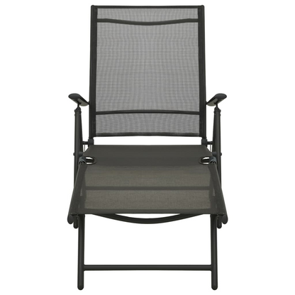 vidaXL 3 Piece Patio Lounge Set Textilene and Aluminum Black