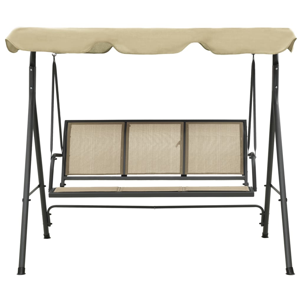 vidaXL Garden Swing Chair with Canopy Anthracite and Sand