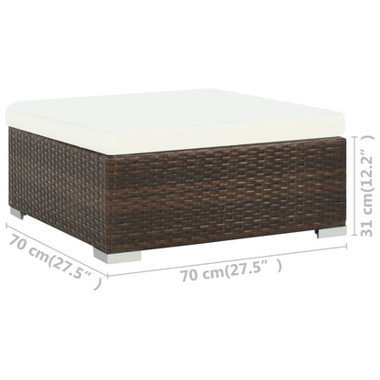 vidaXL 6 Piece Patio Lounge Set with Cushions Poly Rattan Brown