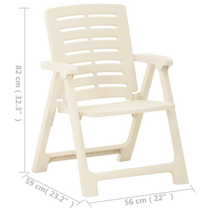 vidaXL 3 Piece Folding Bistro Set Plastic White