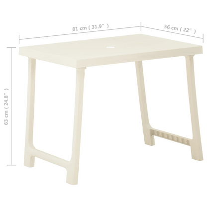 vidaXL 3 Piece Folding Bistro Set Plastic White