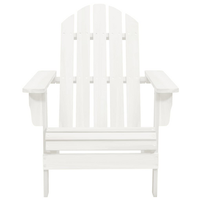 vidaXL Patio Adirondack Chair with Ottoman&Table Solid Fir Wood White