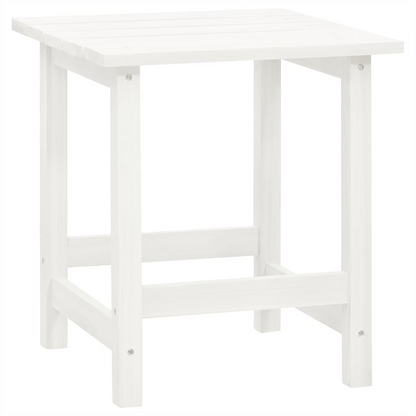 vidaXL Patio Adirondack Chair with Ottoman&Table Solid Fir Wood White