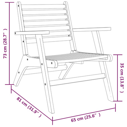 vidaXL Patio Chairs 2 pcs Solid Acacia Wood