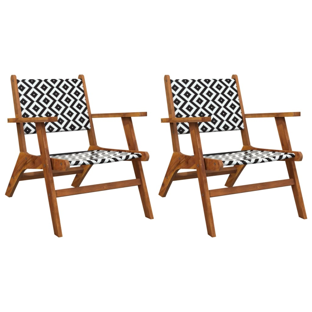vidaXL Patio Chairs 2 pcs Solid Acacia Wood