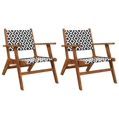vidaXL Patio Chairs 2 pcs Solid Acacia Wood