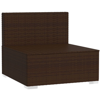 vidaXL 4 Seater Sofa with Cushions Brown Poly Rattan