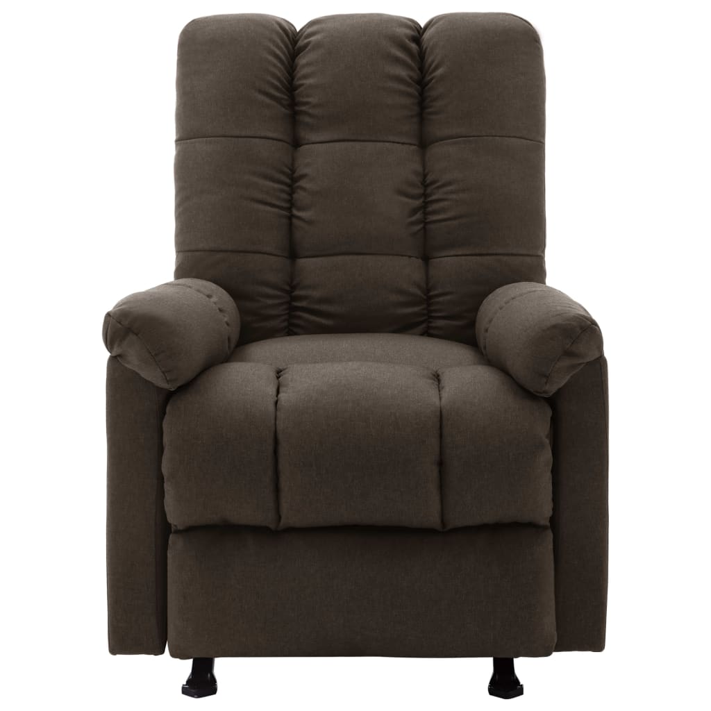 vidaXL Recliner Dark Brown Fabric