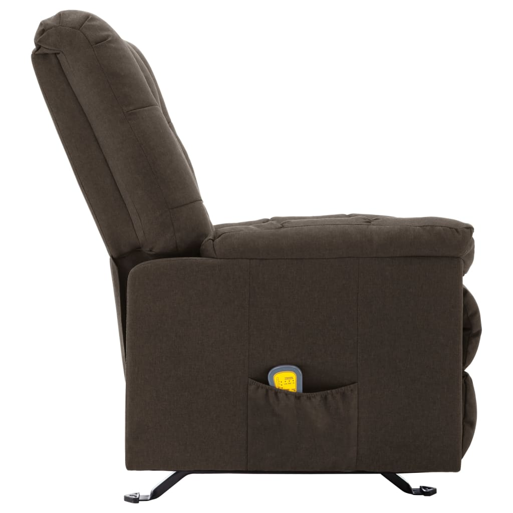 vidaXL Recliner Dark Brown Fabric
