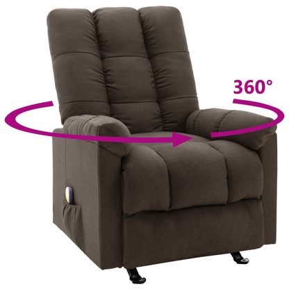 vidaXL Recliner Dark Brown Fabric