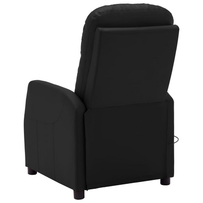 vidaXL Massage Reclining Chair Black Faux Leather