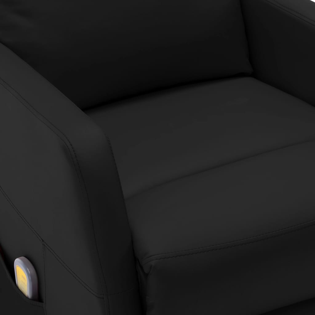 vidaXL Massage Reclining Chair Black Faux Leather