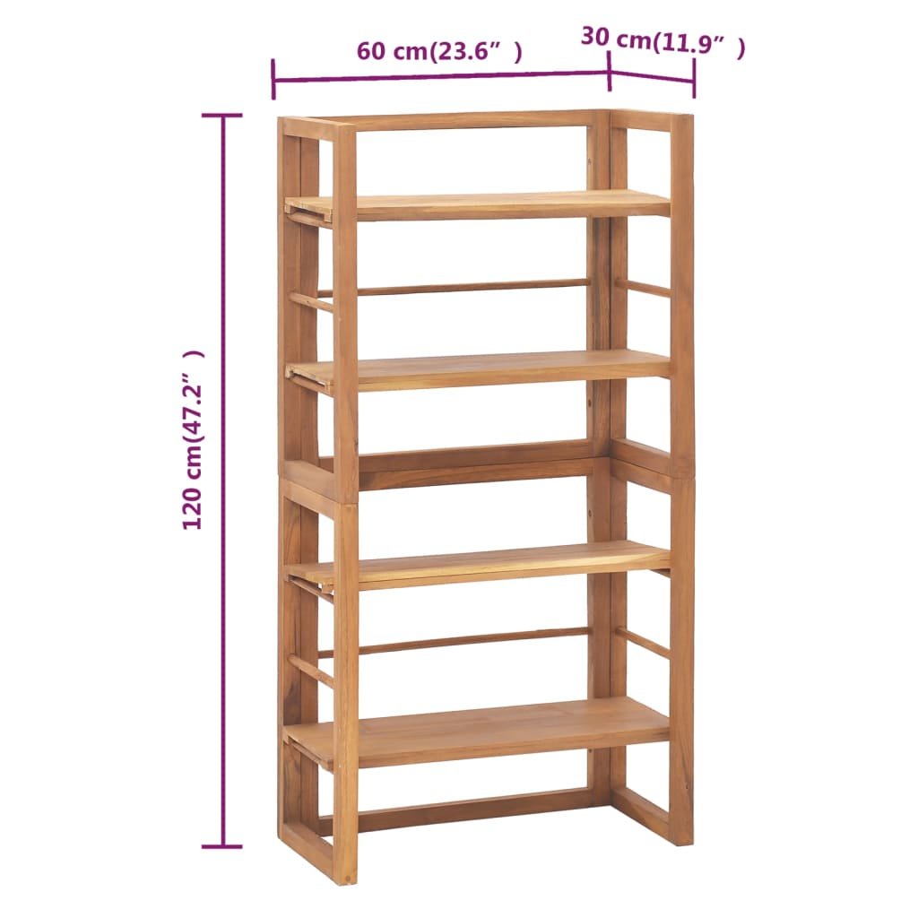 vidaXL Shelving Unit 23.6"x11.8"x47.2" Solid Teak Wood