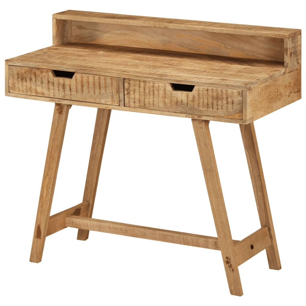 vidaXL Desk 39.4"x17.7"x35.4" Solid Rough Mango Wood