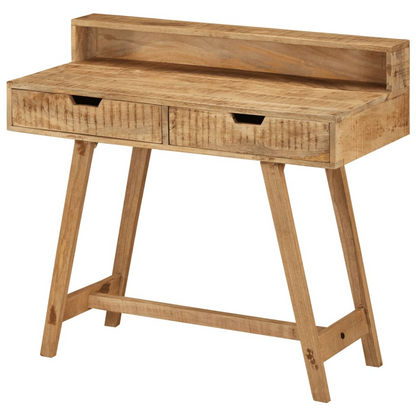 vidaXL Desk 39.4"x17.7"x35.4" Solid Rough Mango Wood