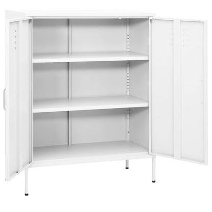 vidaXL Storage Cabinet White 31.5"x13.8"x40" Steel