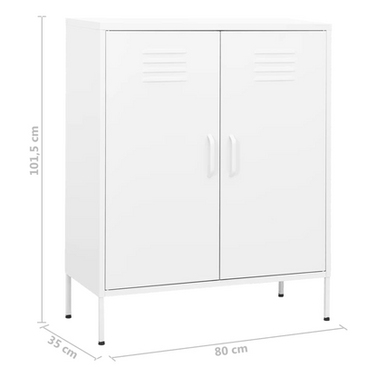 vidaXL Storage Cabinet White 31.5"x13.8"x40" Steel