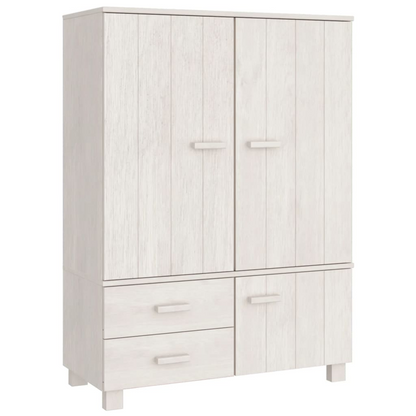 vidaXL Wardrobe HAMAR White 39"x17.7"x53.9" Solid Wood Pine