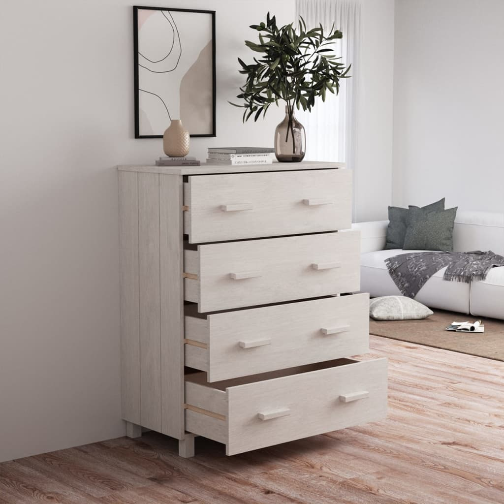 vidaXL Sideboard HAMAR White 31.1"x15.7"x40.7" Solid Wood Pine