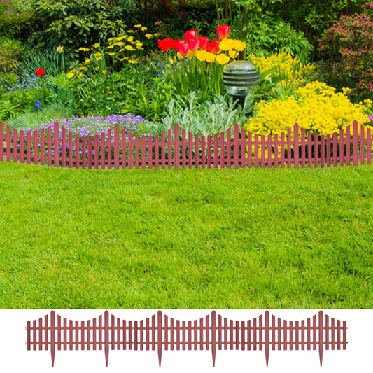 vidaXL 17 pcs Lawn Dividers 32.8 ft Brown