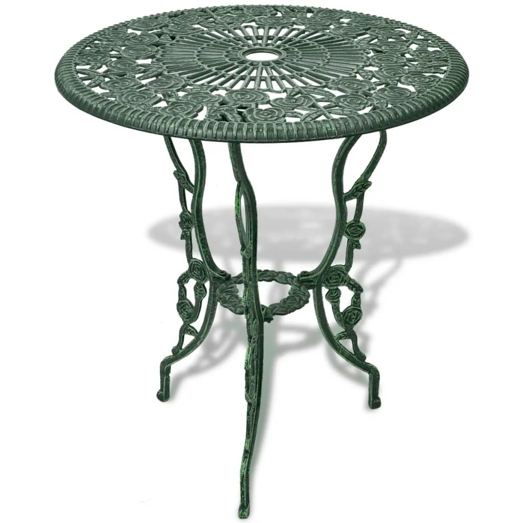 vidaXL 3 Piece Bistro Set Cast Aluminum Green