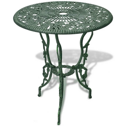 vidaXL 3 Piece Bistro Set Cast Aluminum Green