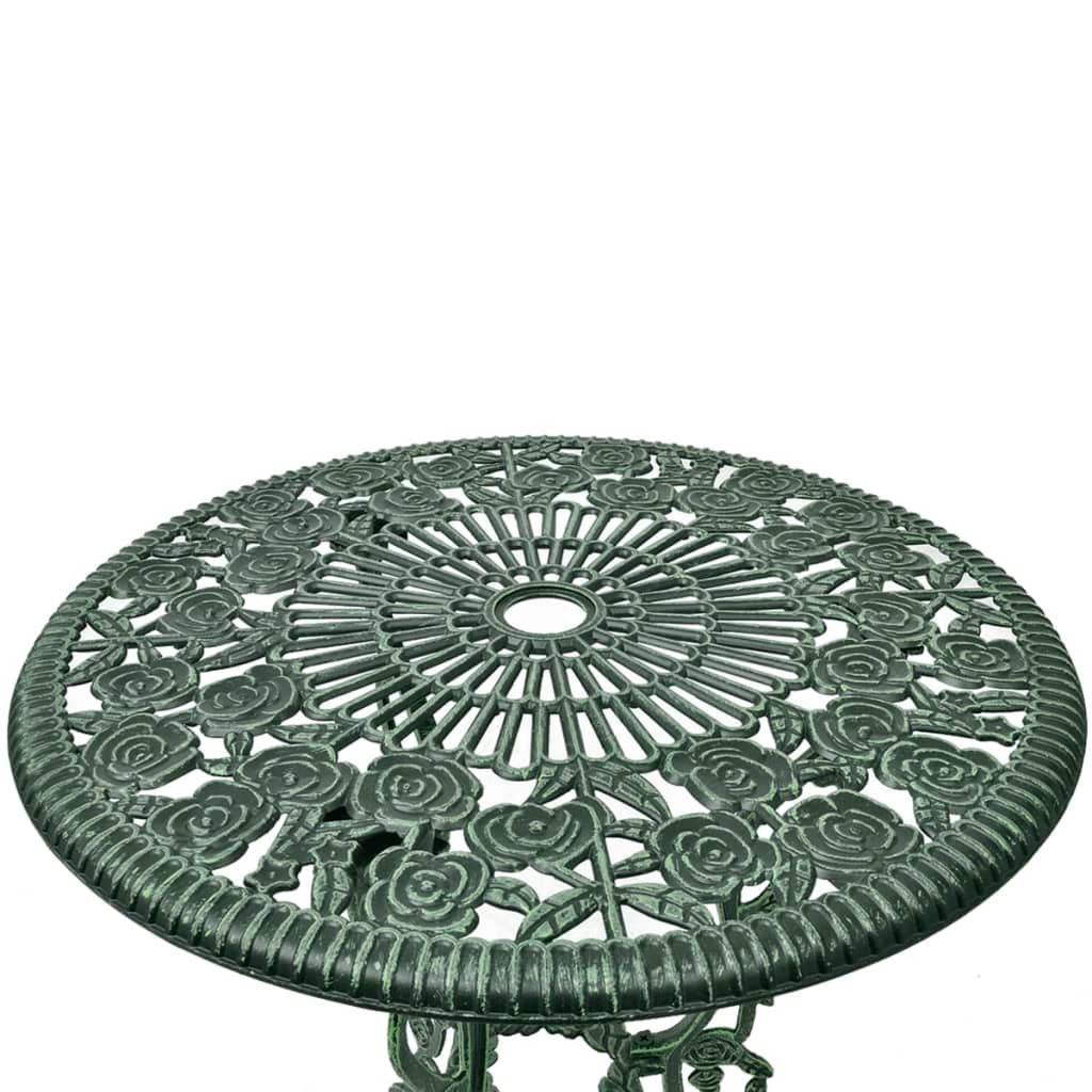 vidaXL 3 Piece Bistro Set Cast Aluminum Green