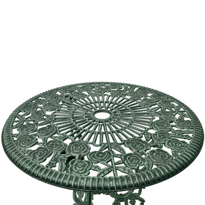 vidaXL 3 Piece Bistro Set Cast Aluminum Green