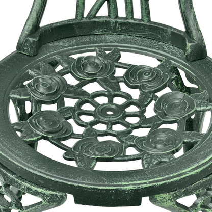 vidaXL 3 Piece Bistro Set Cast Aluminum Green