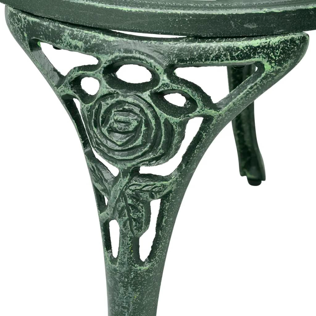 vidaXL 3 Piece Bistro Set Cast Aluminum Green