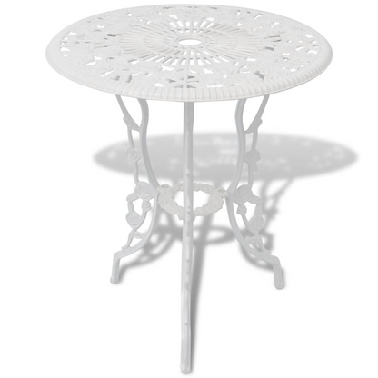 vidaXL 3 Piece Bistro Set Cast Aluminum White
