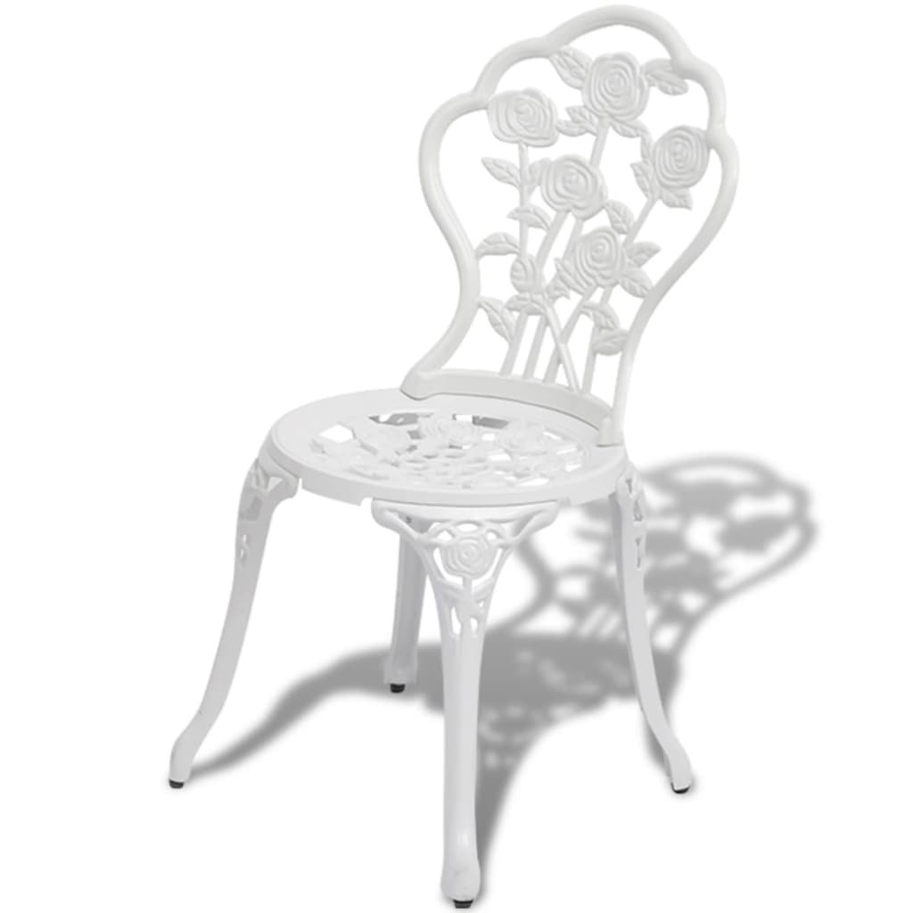 vidaXL 3 Piece Bistro Set Cast Aluminum White