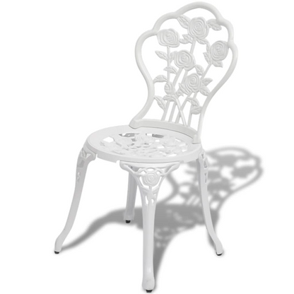 vidaXL 3 Piece Bistro Set Cast Aluminum White