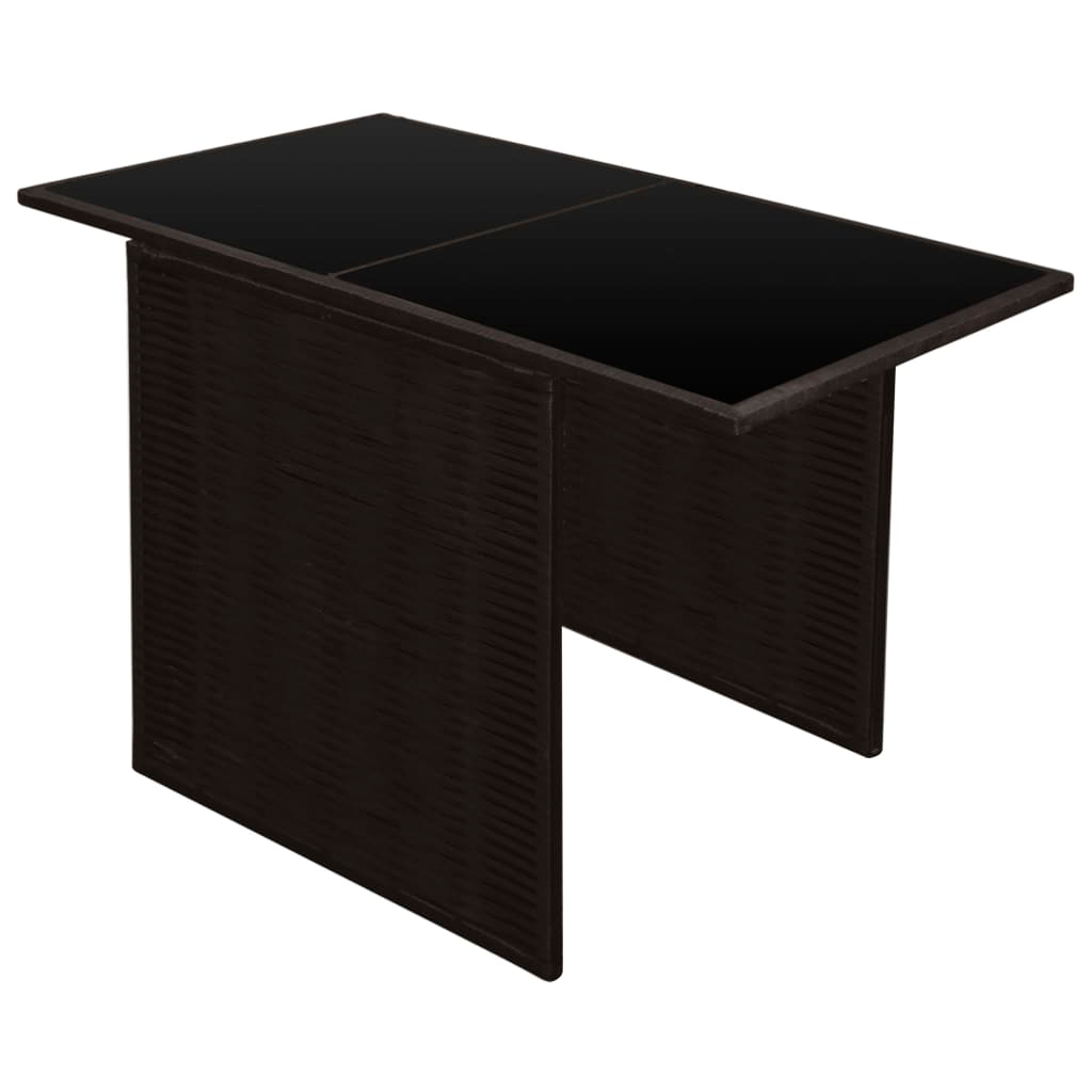 vidaXL 3 Piece Bistro Set with Cushions Poly Rattan Brown