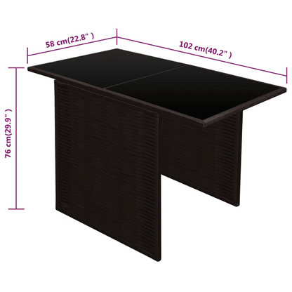 vidaXL 3 Piece Bistro Set with Cushions Poly Rattan Brown