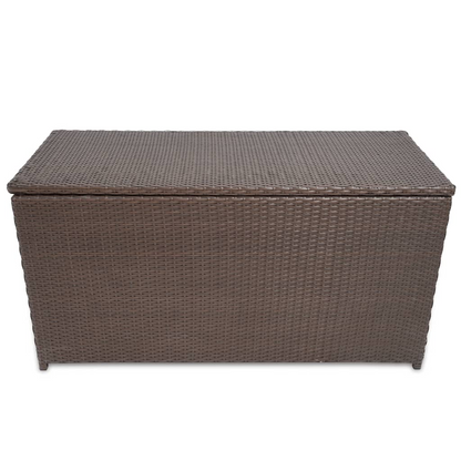 vidaXL Patio Storage Box Brown 47.2"x19.7"x23.6" Poly Rattan