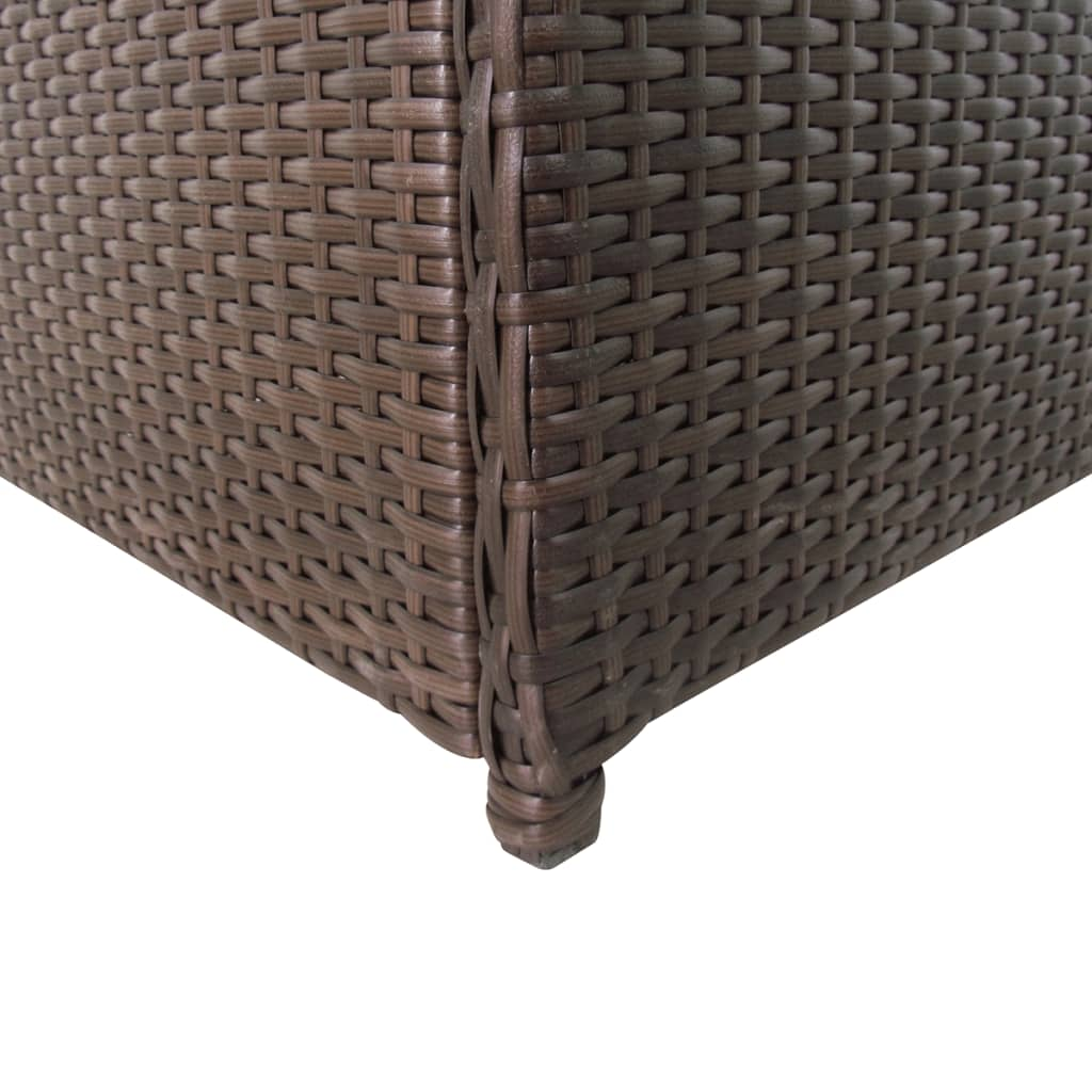 vidaXL Patio Storage Box Brown 47.2"x19.7"x23.6" Poly Rattan