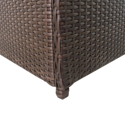 vidaXL Patio Storage Box Brown 47.2"x19.7"x23.6" Poly Rattan