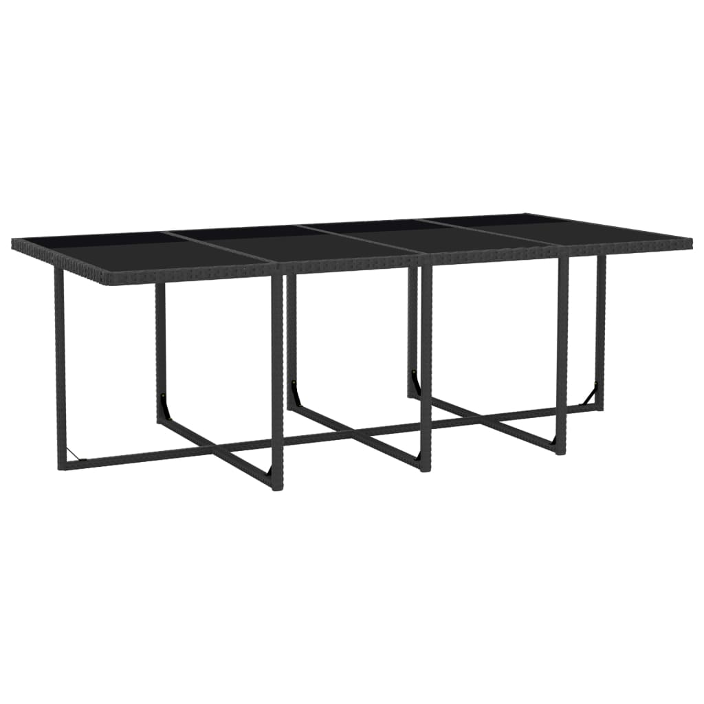 vidaXL 13 Piece Patio Dining Set with Cushions Poly Rattan Black