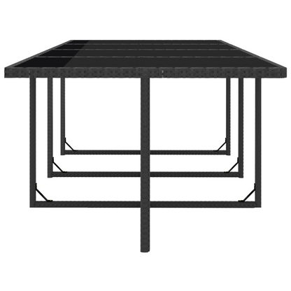 vidaXL 13 Piece Patio Dining Set with Cushions Poly Rattan Black